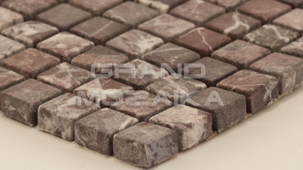 Мозаика АМ-49С (Rosso Levante) 15х15 серия Marble