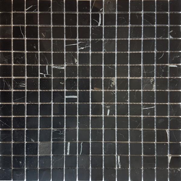 Мозаика АМ-8П (Nero Marquina) тонкая серия Marble Slim