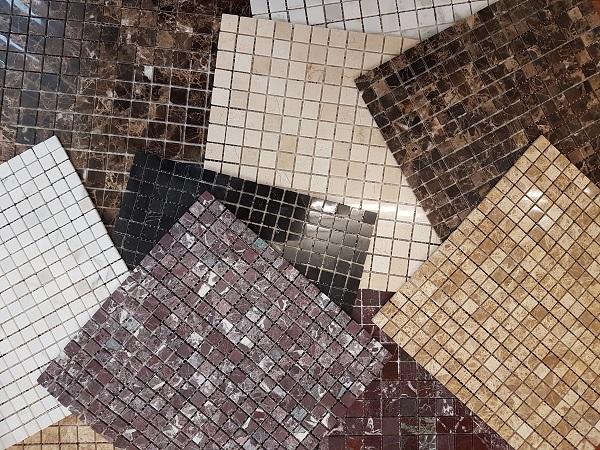 Мозаика АМ-8П (Nero Marquina) тонкая серия Marble Slim