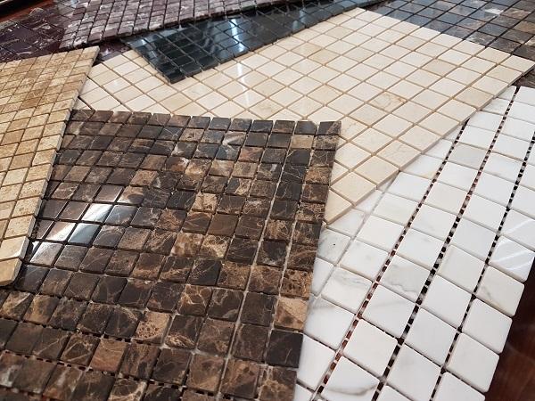 Мозаика АМ-8П (Nero Marquina) тонкая серия Marble Slim