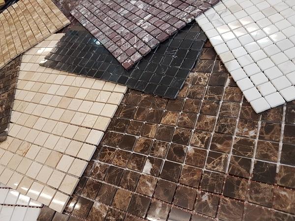 Мозаика АМ-8П (Nero Marquina) тонкая серия Marble Slim