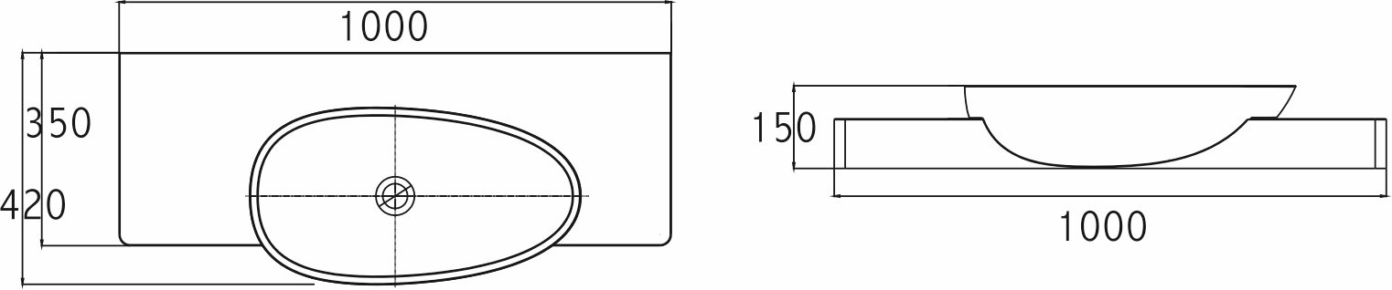 Раковина NSS-1050G серия NS Bath