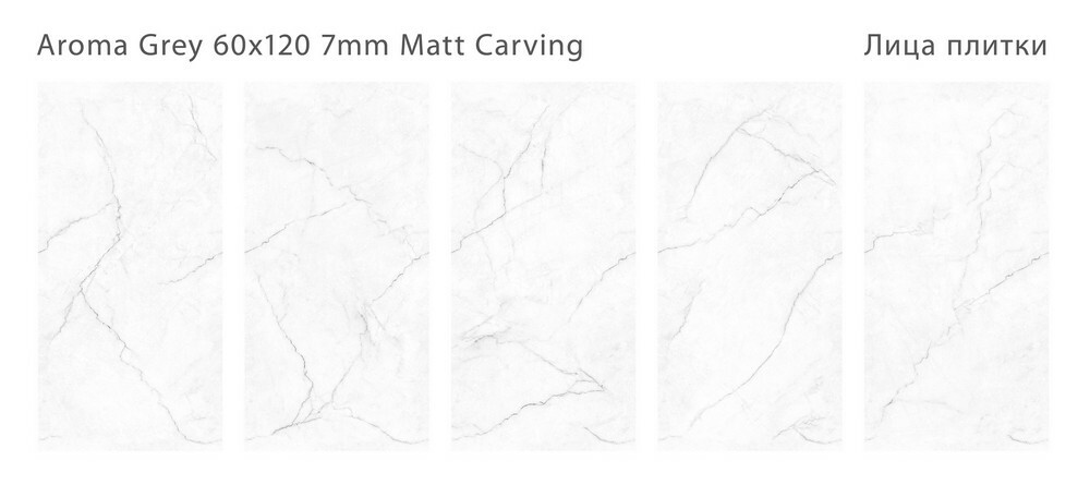 Плитка Aroma Grey 60x120 7мм Matt Carving серия Modern