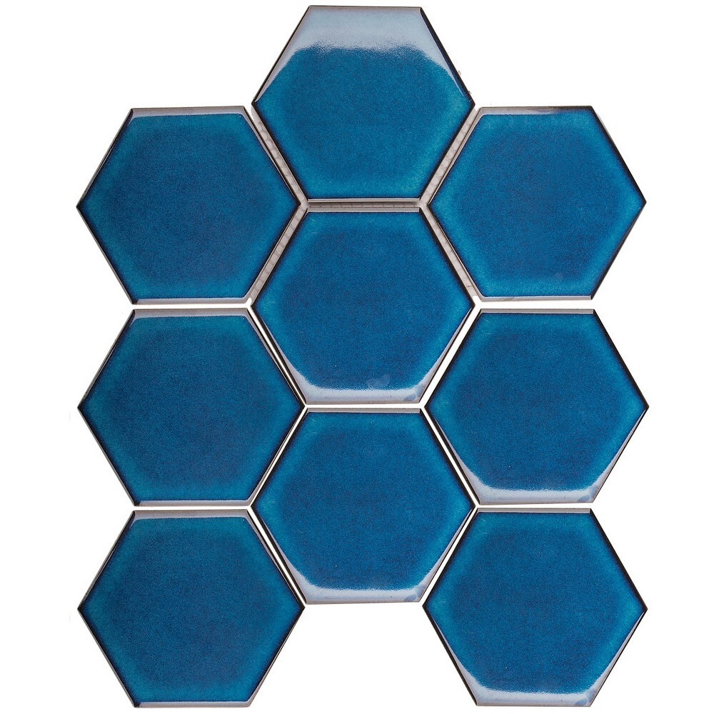Мозаика Hexagon big Deep Blue Glossy (JJFQ80048) серия Homework