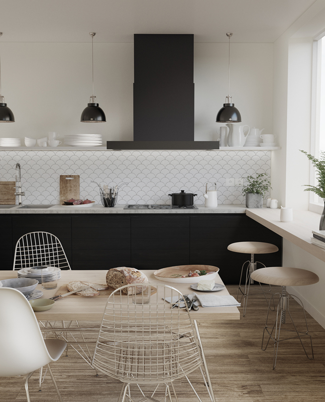 Мозаика Fan Shape White Glossy (BF1911) серия Homework