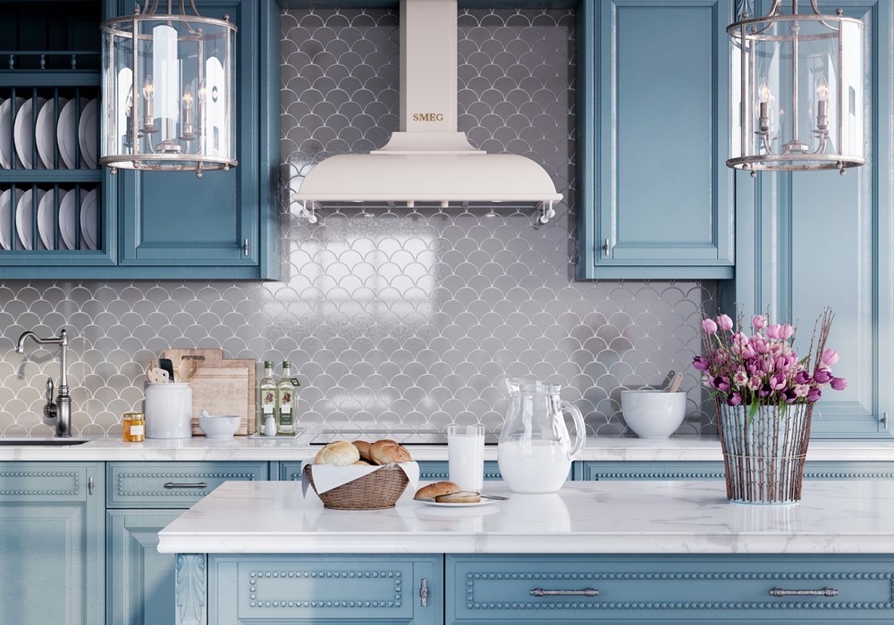 Мозаика Fan Shape Light Grey Glossy (BF1912) серия Homework