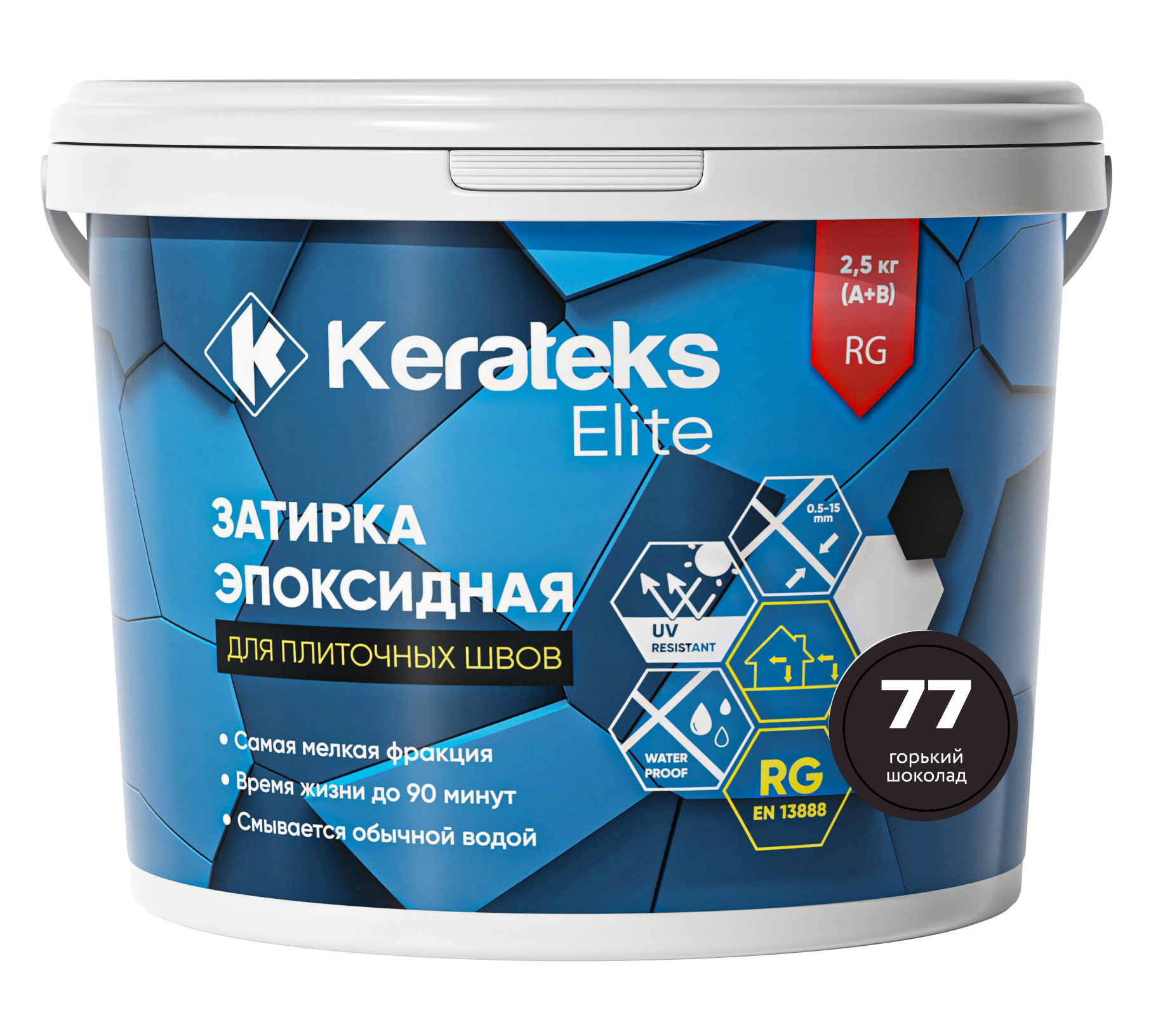 Затирка 77 Горький шоколад, 2.5 кг серия Kerateks Elite
