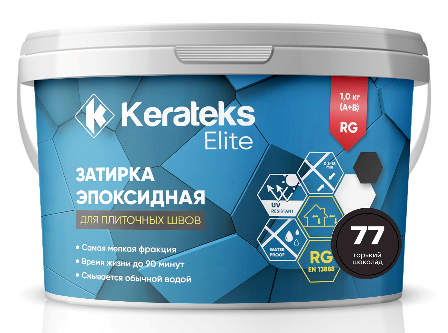 Затирка 77 Горький шоколад, 1 кг серия Kerateks Elite