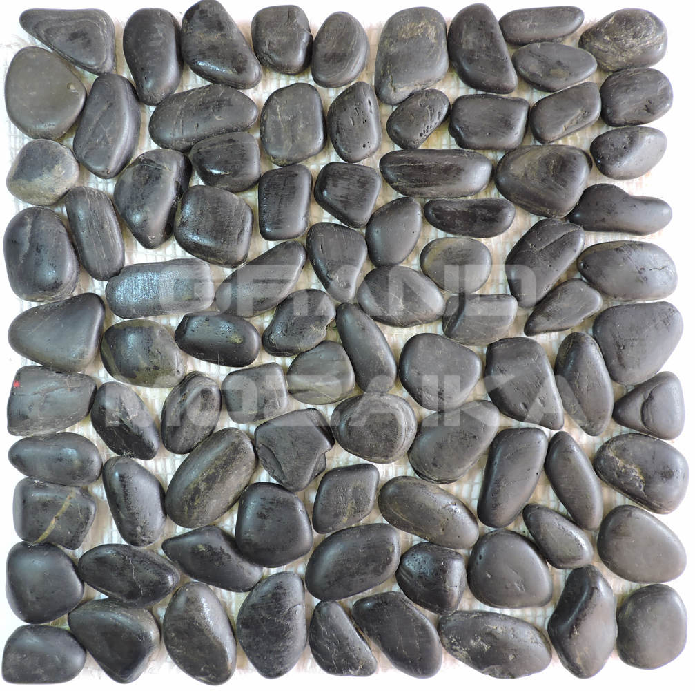 Мозаика 052352M MS00-3HP ГАЛЬКА чёрная матовая серия Nature