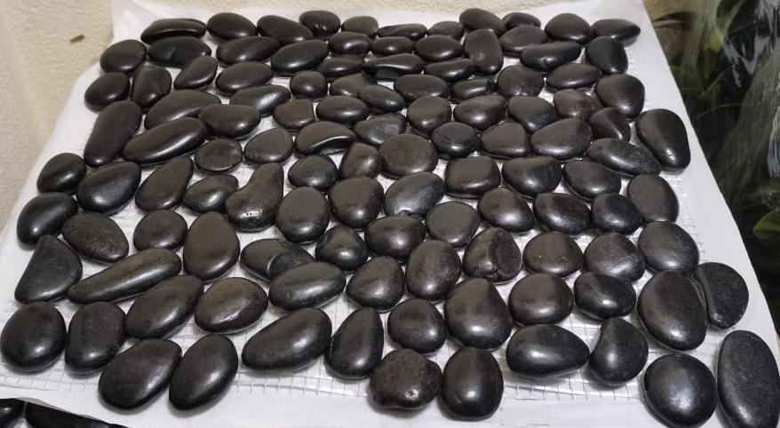 Мозаика 052352 MS00-3HP ГАЛЬКА чёрная шлифованная серия Nature