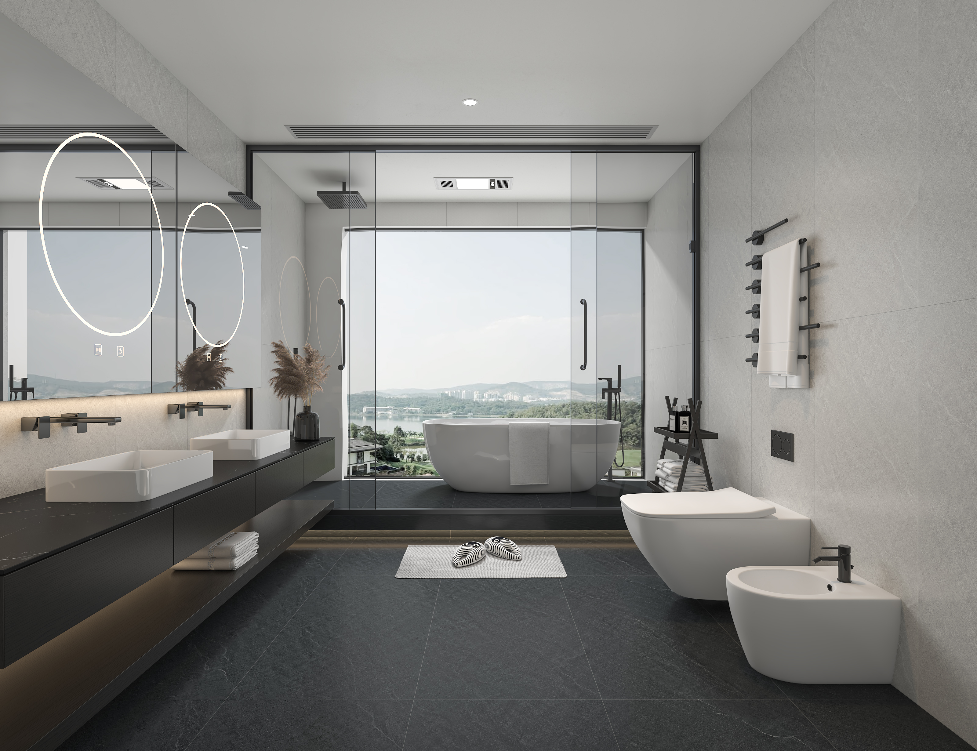 Плитка Ground Black rect. matt 60*120 серия Porcelain Tile Stone