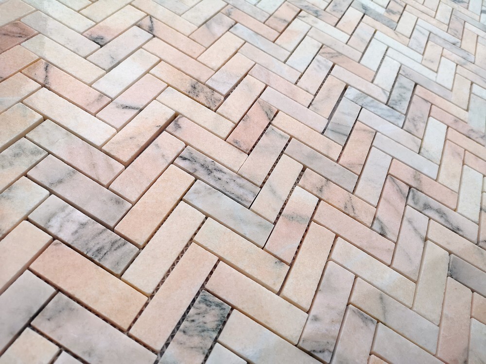 Мозаика Rosa Salmone POL fish 23x73x7 серия Pietrine