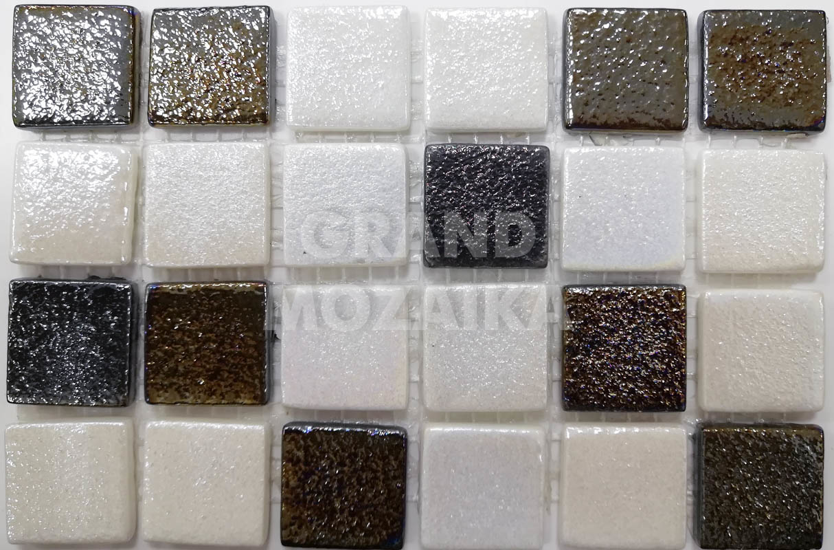 Мозаика White & Gray Matt серия Glass Mosaic